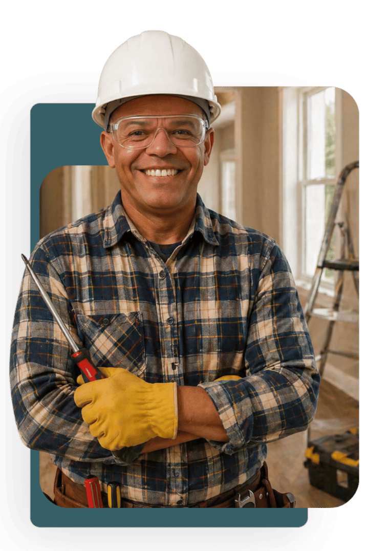 Profissional de manutenção realizando pequenos reparos